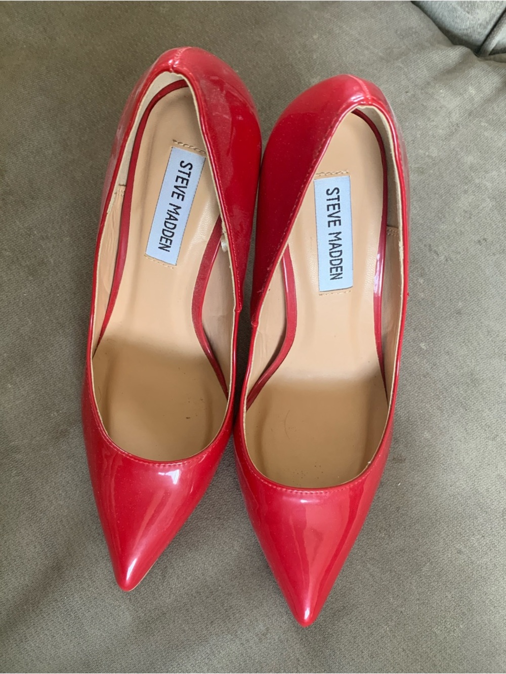 Steve Madden Red Patent Pointed Pumps